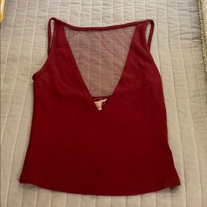 mesh vneck top